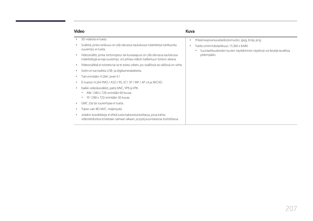 Samsung LH55UDDPLBB/EN manual 207, Video 