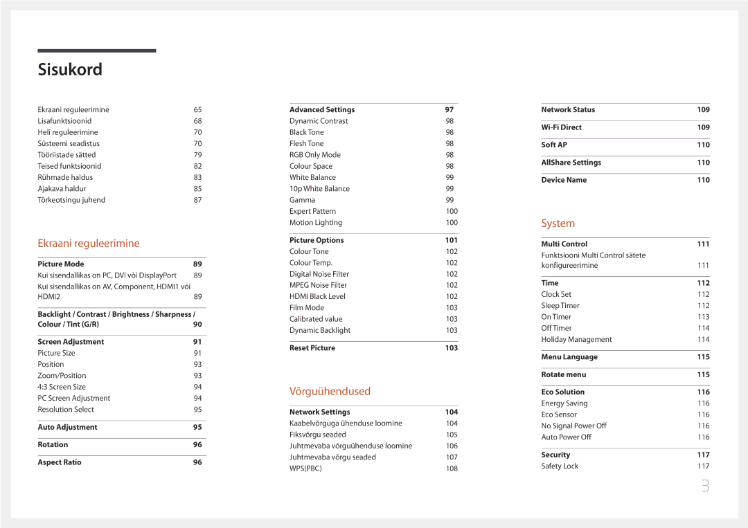 Samsung LH55UDDPLBB/EN manual Ekraani reguleerimine 