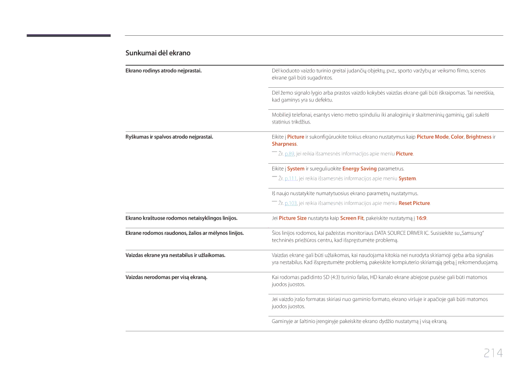 Samsung LH55UDDPLBB/EN manual 214, Sharpness 