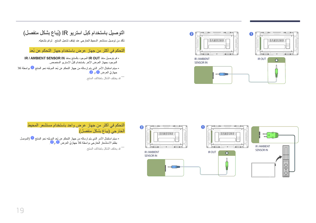 Samsung LH46UDEBLBB/UE, LH55UDEBLBB/NG, LH46UDECLBB/NG, LH46UDEBLBB/NG manual لصفنم لكشب عابُي Ir ويرتسا لبك مادختساب ليصوتلا 