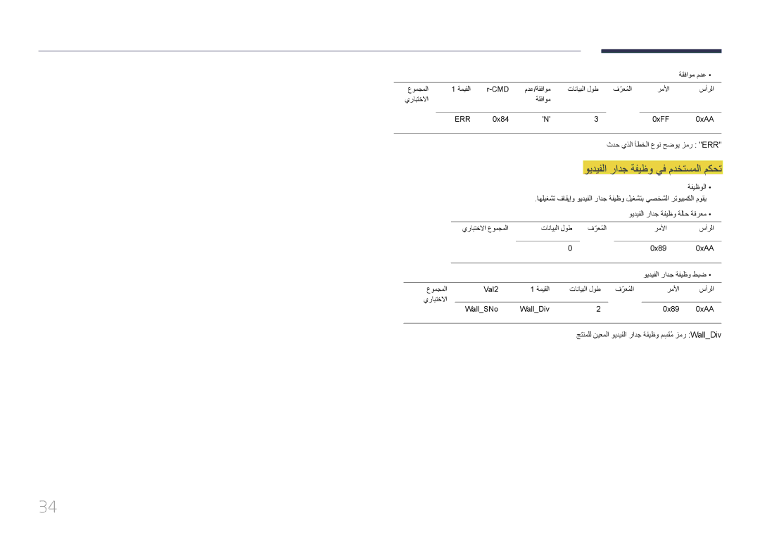 Samsung LH55UDEHLBB/UE, LH55UDEBLBB/NG, LH46UDEBLBB/UE, LH46UDECLBB/NG, LH46UDEBLBB/NG ويديفلا رادج ةفيظو يف مدختسملا مكحت 