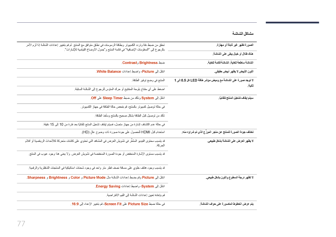 Samsung LH55UDEBLBB/UE, LH55UDEBLBB/NG, LH46UDEBLBB/UE, LH46UDECLBB/NG, LH46UDEBLBB/NG manual Contrastو Brightness طبض 