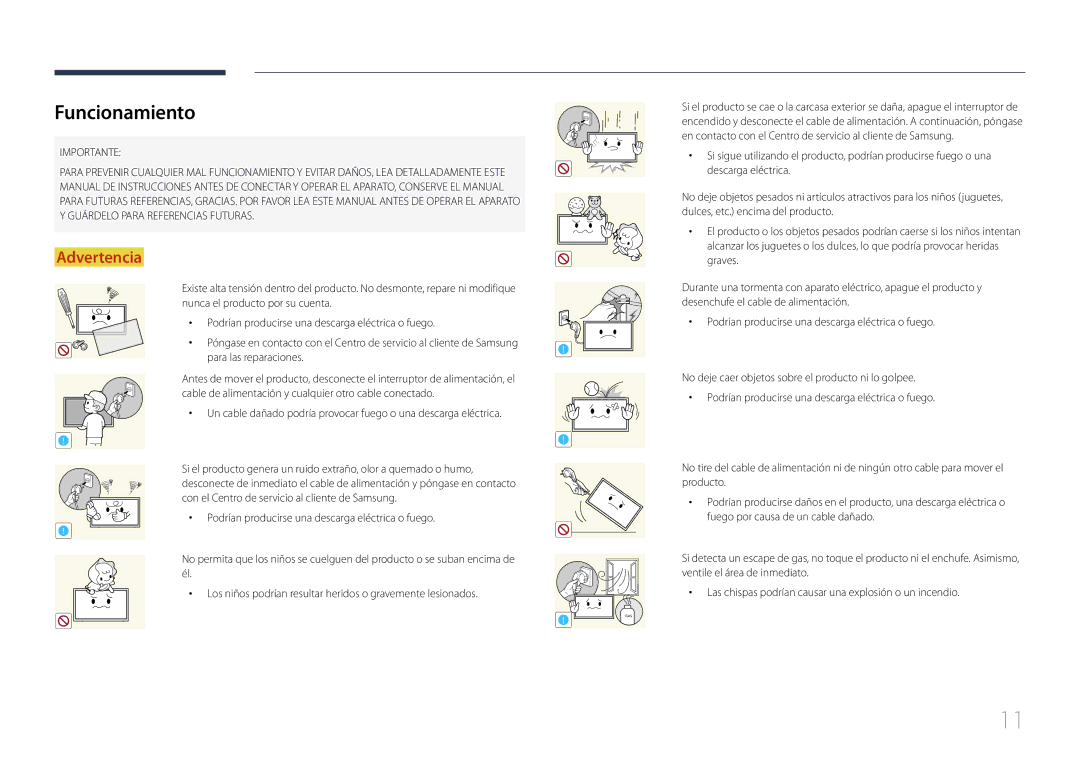 Samsung LH46UDEPLBB/EN, LH55UDEPLBB/EN manual Funcionamiento, Importante 