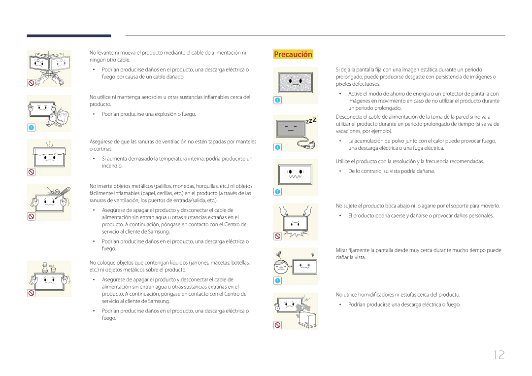 Samsung LH55UDEPLBB/EN, LH46UDEPLBB/EN manual Ranuras de ventilación, los puertos de entrada/salida, etc 