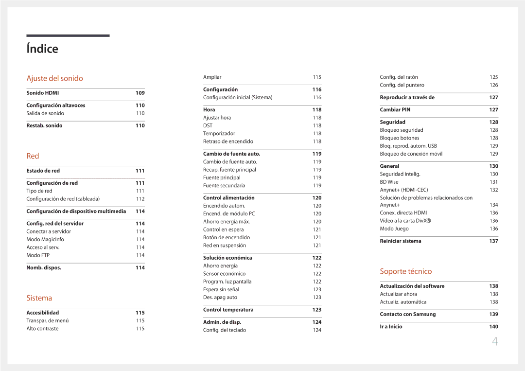 Samsung LH55UDEPLBB/EN, LH46UDEPLBB/EN manual Ajuste del sonido 