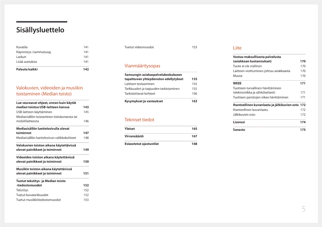 Samsung LH55UDEPLBB/EN manual Tekniset tiedot 