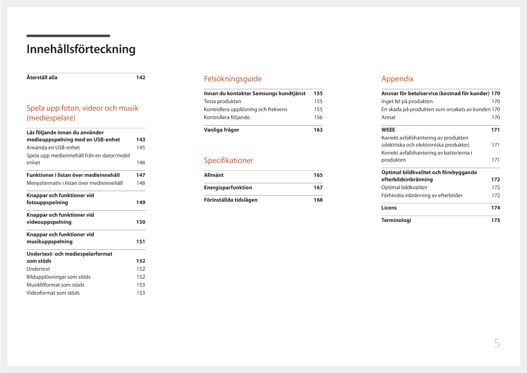 Samsung LH55UDEPLBB/EN manual Specifikationer 