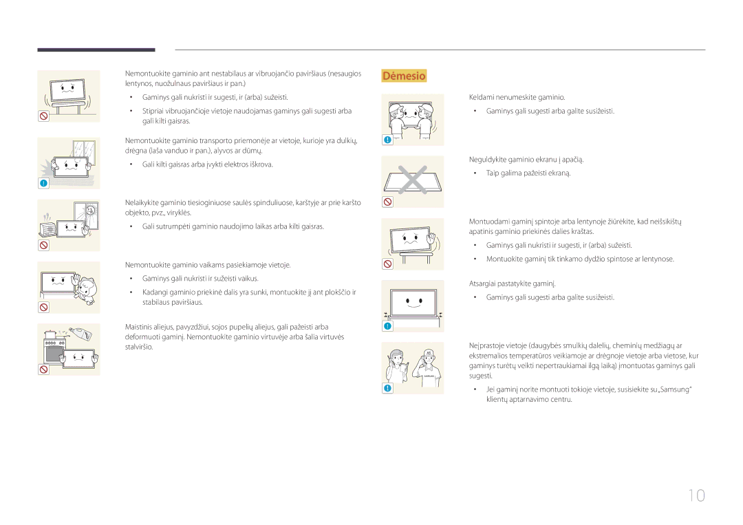 Samsung LH55UDEPLBB/EN manual Stalviršio 