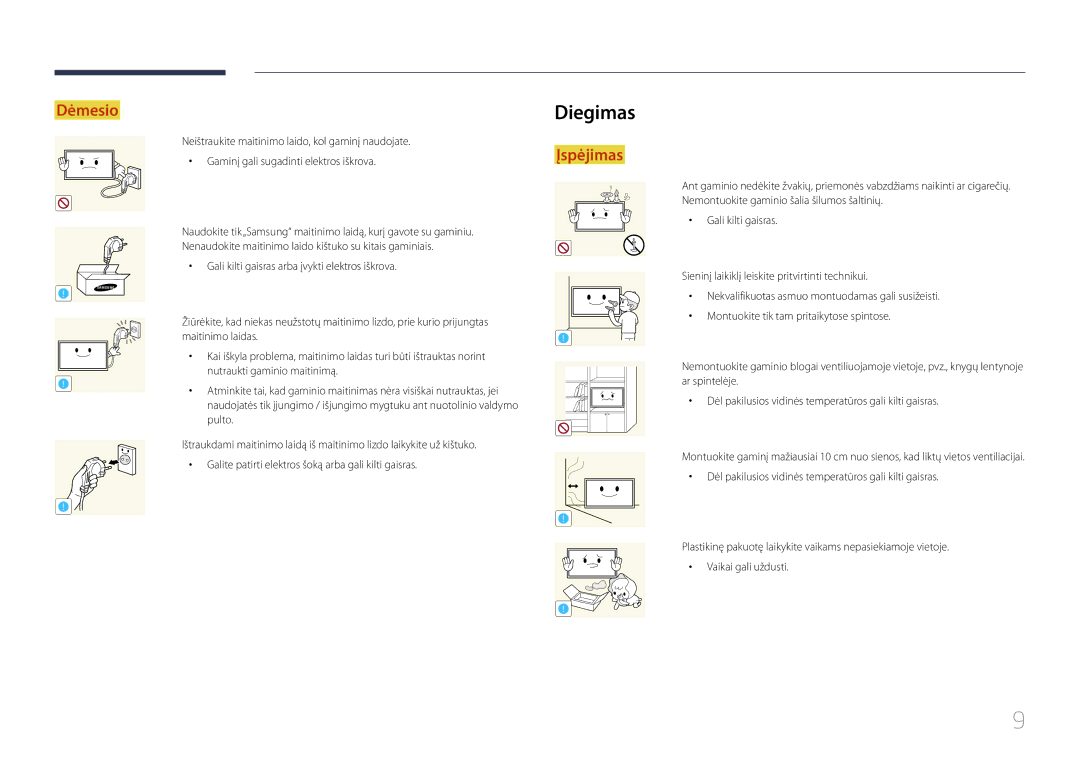 Samsung LH55UDEPLBB/EN manual Diegimas 