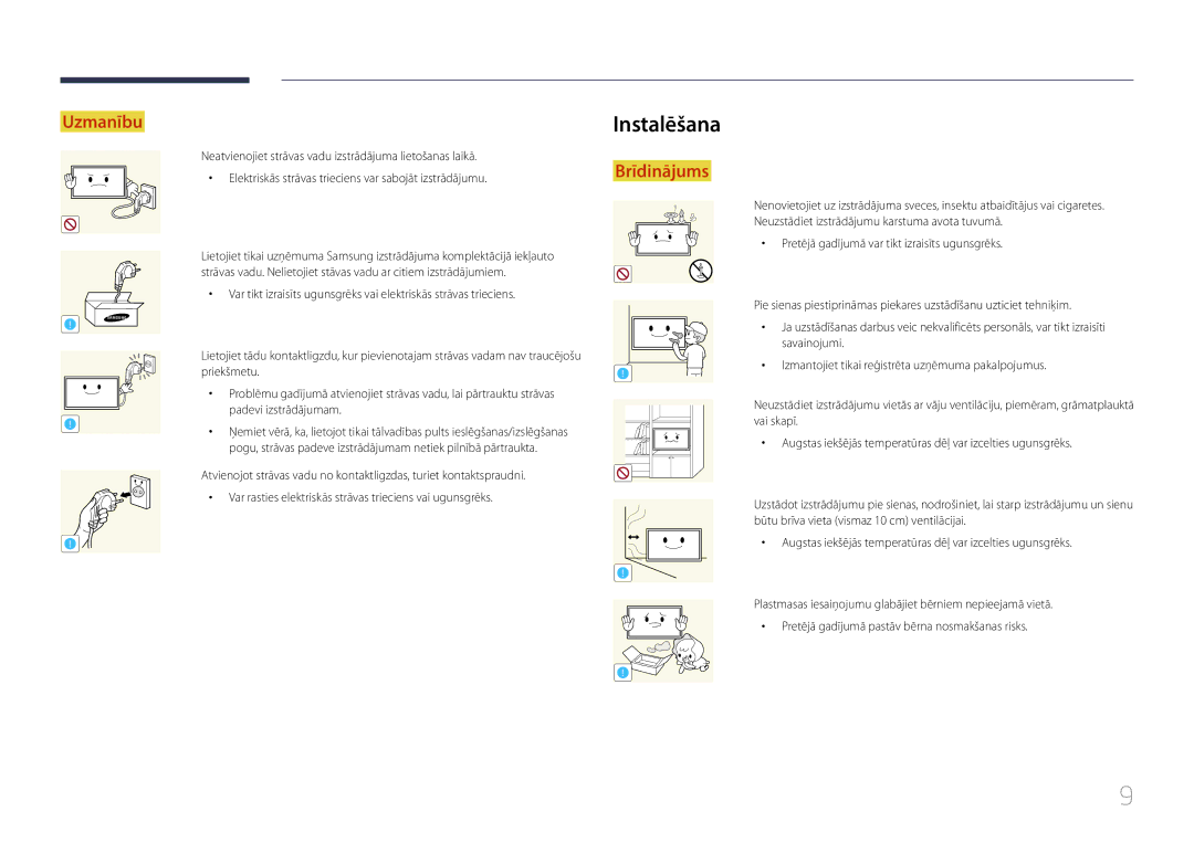 Samsung LH55UDEPLBB/EN manual Instalēšana 