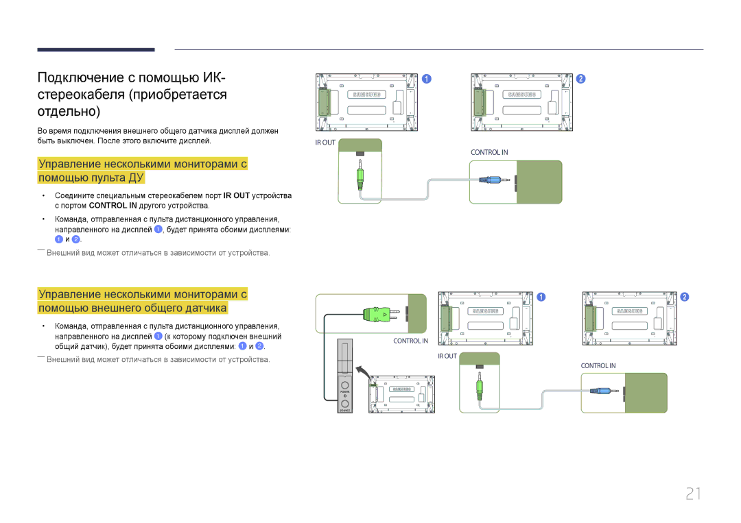 Samsung LH55UDEPLBB/EN manual Управление несколькими мониторами с помощью пульта ДУ 