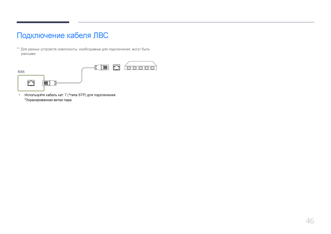 Samsung LH55UDEPLBB/EN manual Подключение кабеля ЛВС 