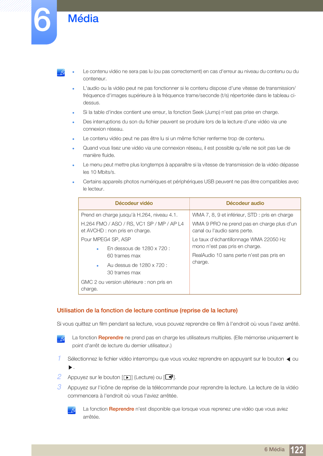 Samsung LH46UEPLGC/EN, LH55UEAPLGC/EN, LH46MEPLGC/EN, LH55UEPLGC/EN, LH40MEPLGC/EN manual Décodeur vidéo Décodeur audio 