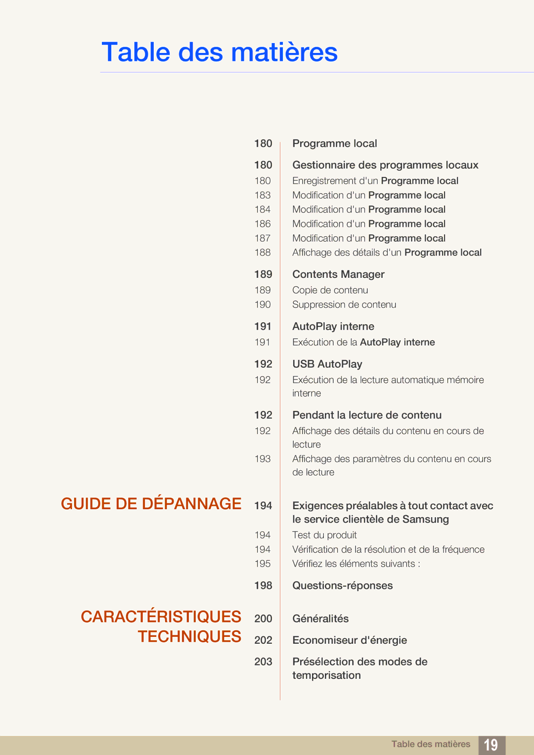 Samsung LH46DEAPLBC/EN, LH55UEAPLGC/EN, LH46MEPLGC/EN, LH46UEPLGC/EN, LH55UEPLGC/EN, LH40MEPLGC/EN manual Guide DE Dépannage 