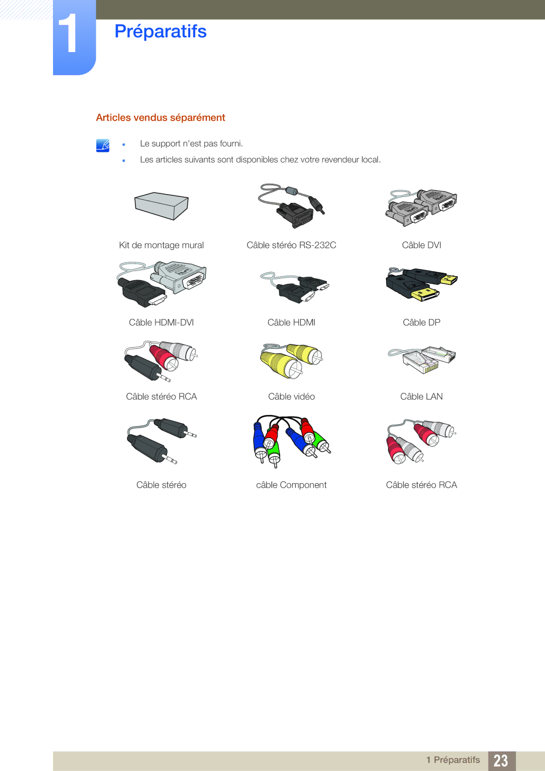 Samsung LH55UEPLGC/EN, LH55UEAPLGC/EN, LH46MEPLGC/EN, LH46UEPLGC/EN, LH40MEPLGC/EN, LH46UEAPLGC/EN Articles vendus séparément 