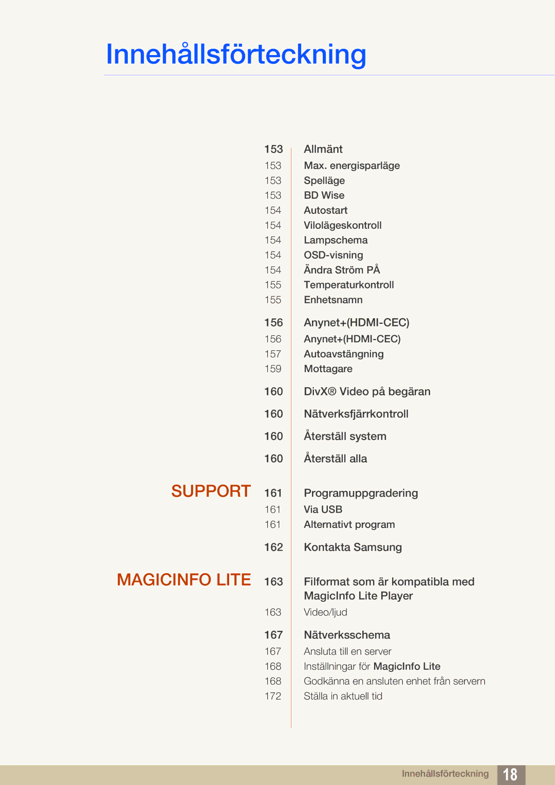 Samsung LH55DEAPLBC/EN, LH55UEAPLGC/EN, LH46MEPLGC/EN, LH46UEPLGC/EN, LH55UEPLGC/EN, LH40MEPLGC/EN, LH46UEAPLGC/EN manual Support 