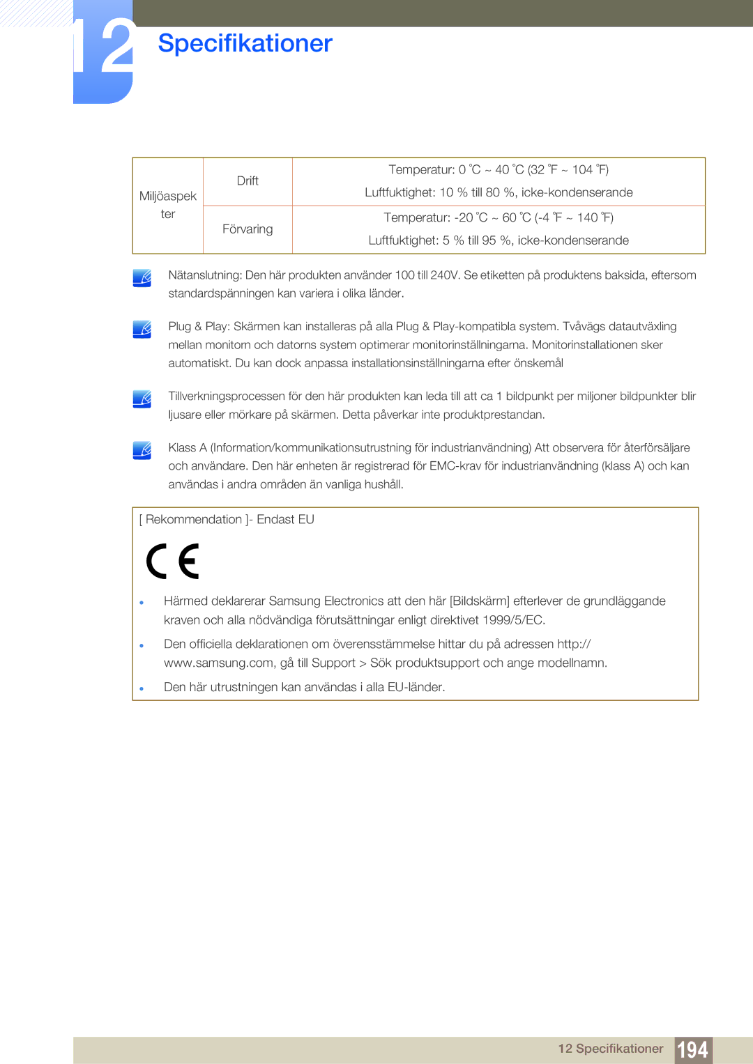 Samsung LH40MEPLGC/EN, LH55UEAPLGC/EN, LH46MEPLGC/EN, LH46UEPLGC/EN, LH55UEPLGC/EN, LH46UEAPLGC/EN manual Specifikationer 