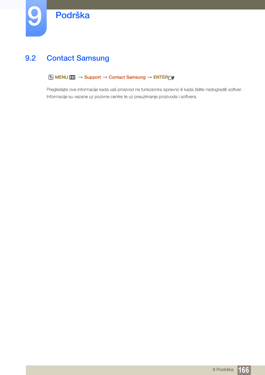 Samsung LH40MEBPLGC/EN, LH55UEAPLGC/EN, LH46UEPLGC/EN, LH55MEBPLGC/EN manual Menu m Support Contact Samsung Enter 