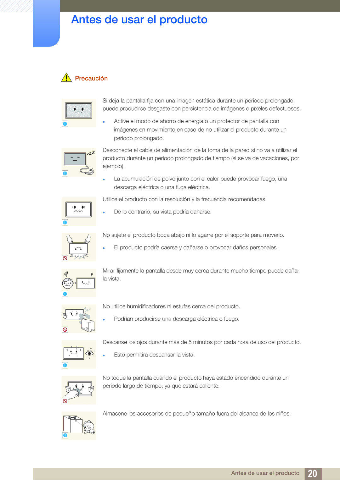 Samsung LH55MEBPLGC/EN, LH55UEAPLGC/EN, LH46UEPLGC/EN, LH55UEPLGC/EN, LH46UEAPLGC/EN, LH46MEBPLGC/EN, LH40MEBPLGC/EN Precaución 