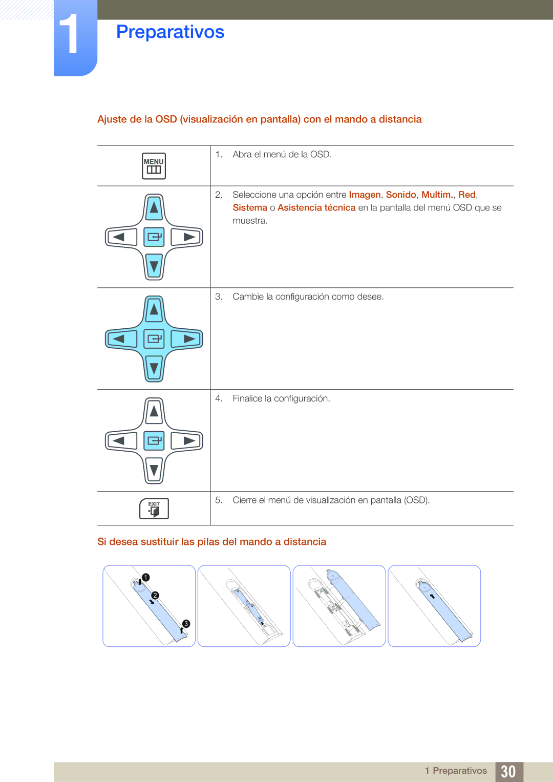 Samsung LH55UEPLGC/EN, LH55UEAPLGC/EN, LH46UEPLGC/EN, LH55MEBPLGC/EN manual Si desea sustituir las pilas del mando a distancia 