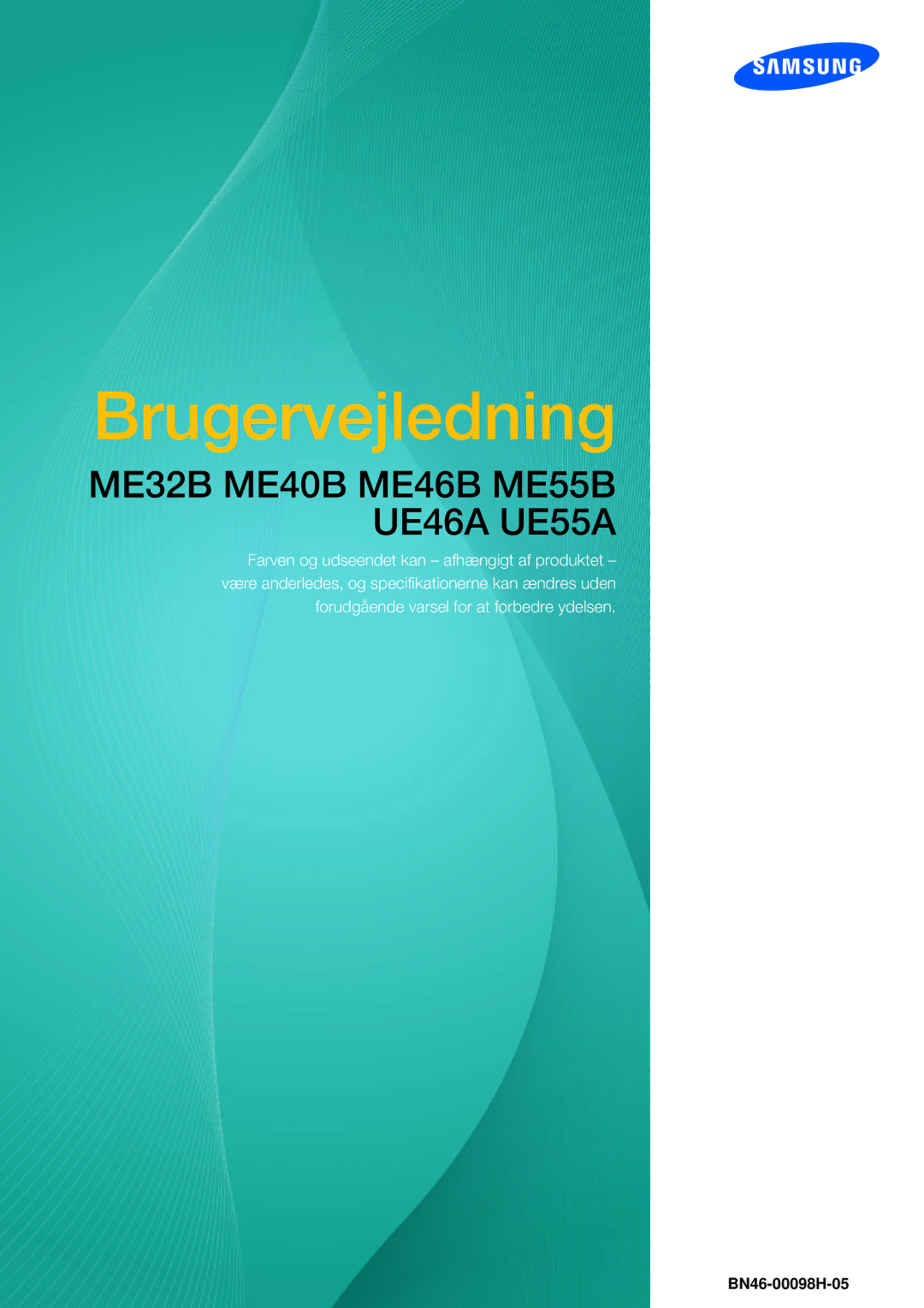 Samsung LH46UEPLGC/EN, LH55UEAPLGC/EN, LH55MEBPLGC/EN, LH55UEPLGC/EN, LH46UEAPLGC/EN, LH46MEBPLGC/EN manual Brugervejledning 