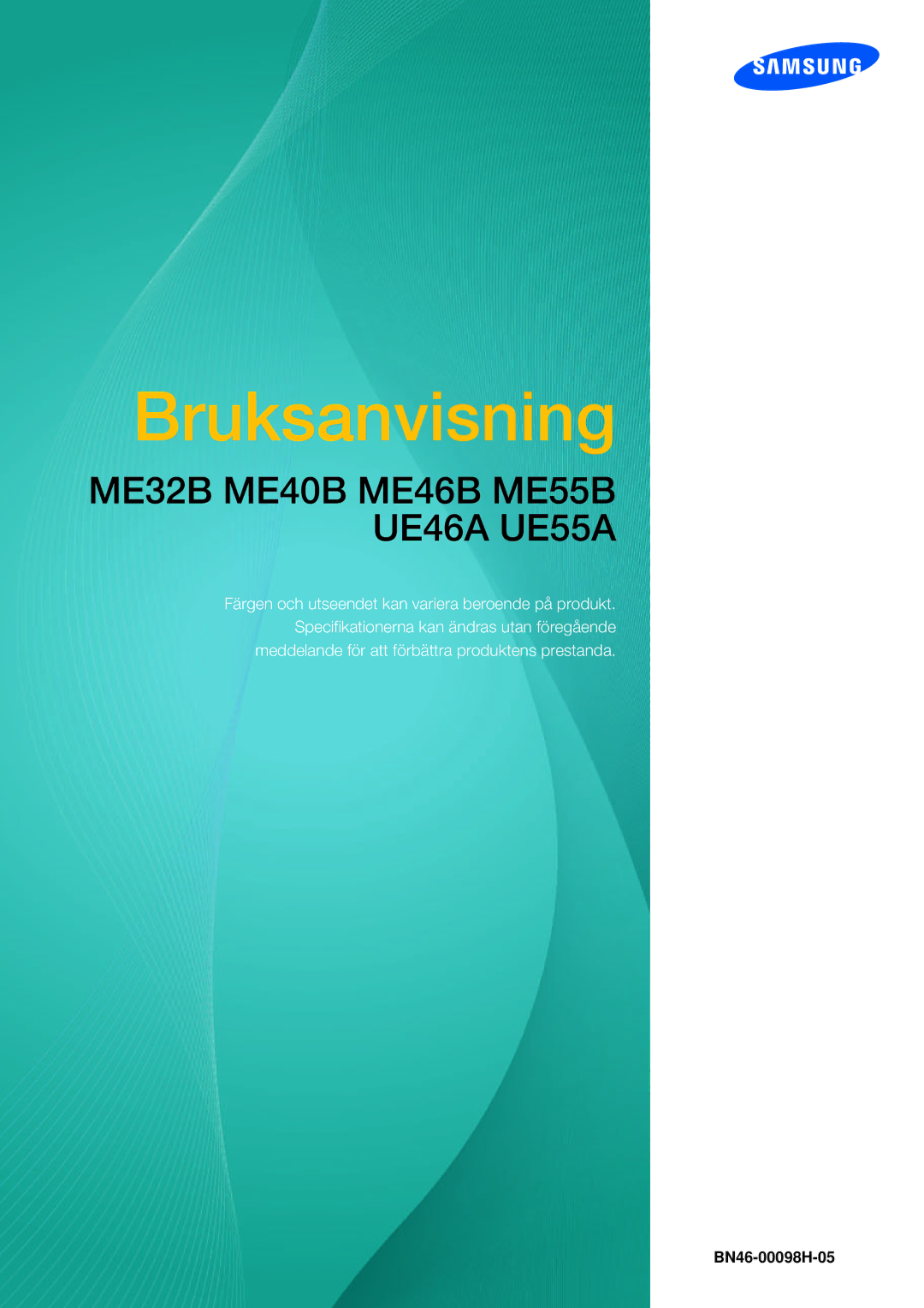 Samsung LH46UEPLGC/EN, LH55UEAPLGC/EN, LH55MEBPLGC/EN, LH55UEPLGC/EN, LH46UEAPLGC/EN, LH46MEBPLGC/EN manual Bruksanvisning 