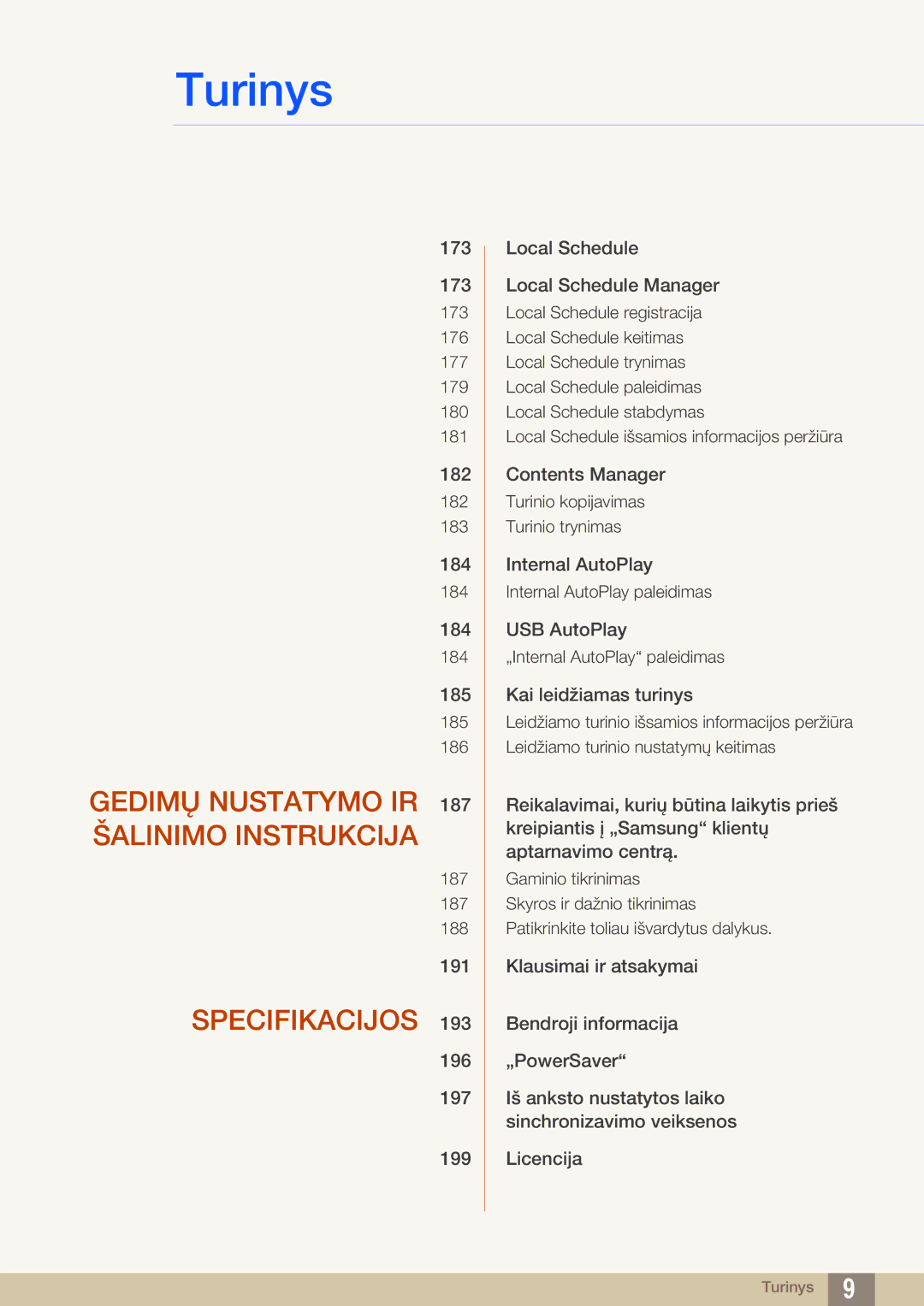 Samsung LH46MEBPLGC/EN, LH55UEAPLGC/EN, LH55MEBPLGC/EN, LH55UEPLGC/EN manual Gedimų Nustatymo IR 187 Šalinimo Instrukcija 