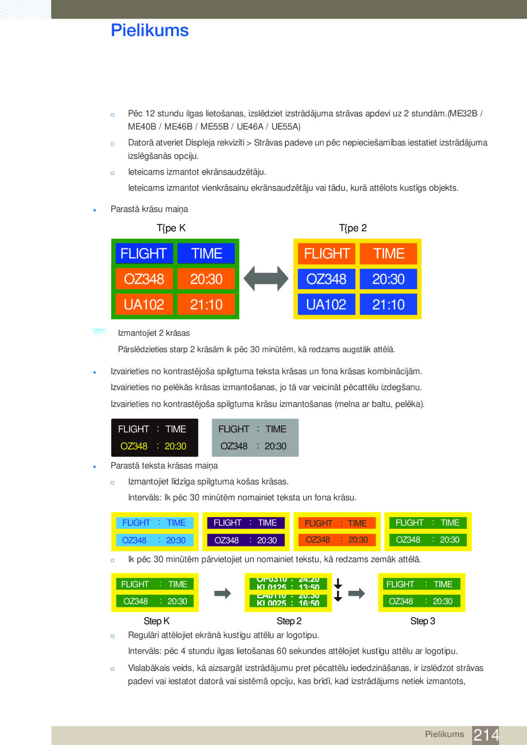 Samsung LH40MEBPLGC/EN, LH55UEAPLGC/EN, LH55MEBPLGC/EN, LH55UEPLGC/EN, LH46MEBPLGC/EN, LH32MEBPLGC/EN manual Flight Time 