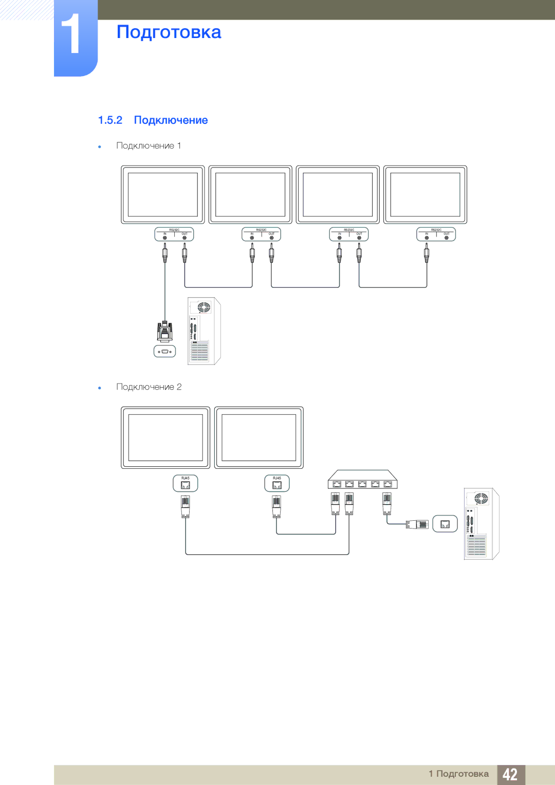 Samsung LH55UEAPLGC/EN, LH55MEBPLGC/EN, LH55UEPLGC/EN, LH46MEBPLGC/EN, LH40MEBPLGC/EN, LH32MEBPLGC/EN manual 2 Подключение 