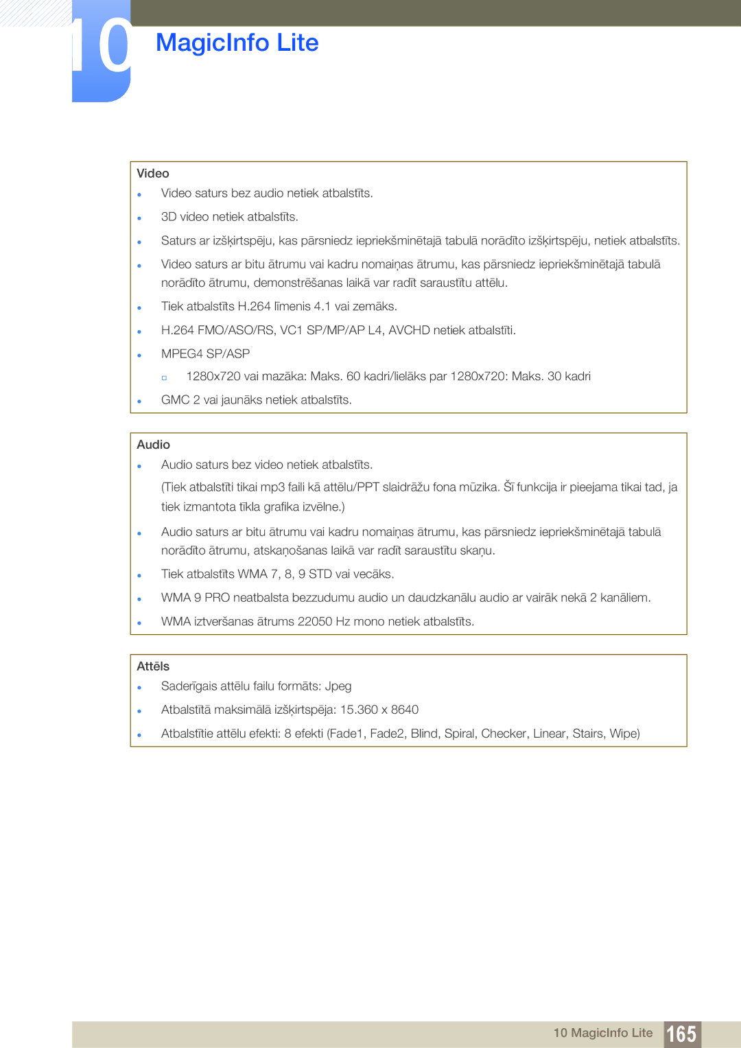 Samsung LH55UEAPLGC/EN, LH55UEPLGC/EN, LH46DEAPLBC/EN manual  MPEG4 SP/ASP 