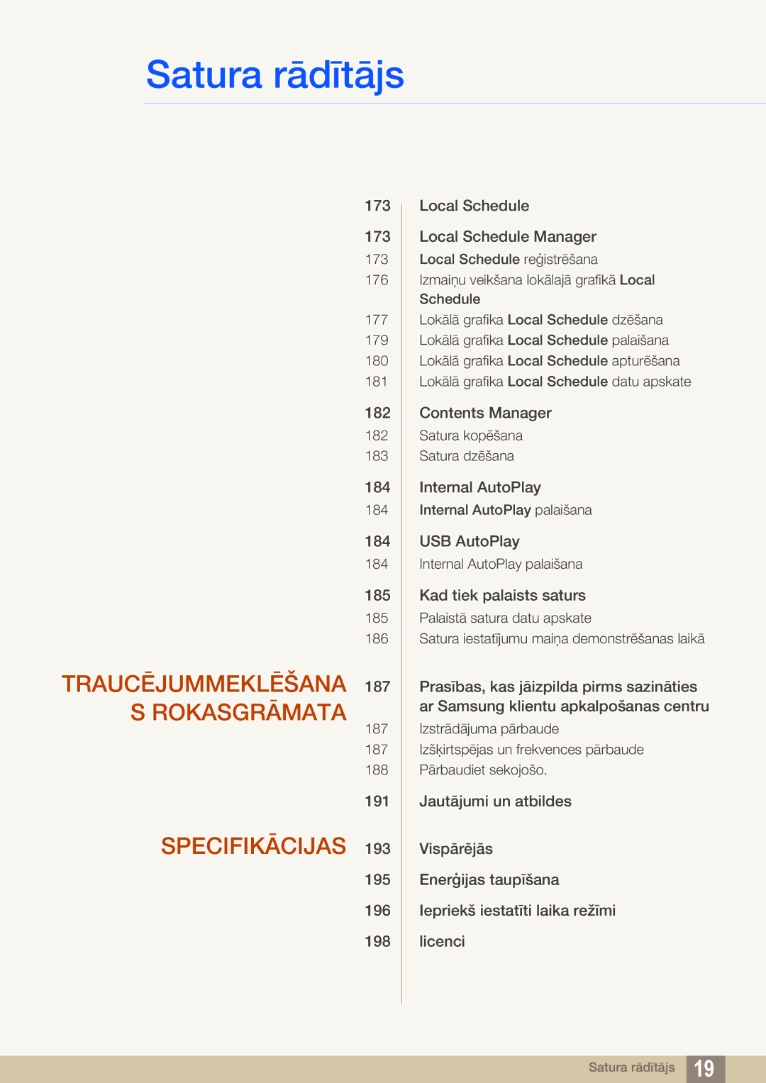 Samsung LH55UEPLGC/EN, LH55UEAPLGC/EN, LH46DEAPLBC/EN manual Traucējummeklēšana Rokasgrāmata 