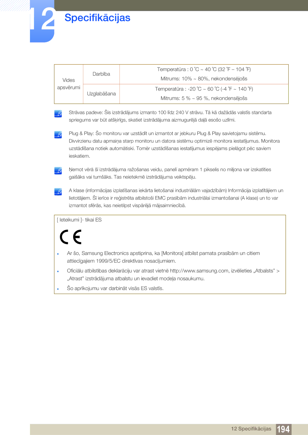 Samsung LH46DEAPLBC/EN, LH55UEAPLGC/EN, LH55UEPLGC/EN manual Specifikācijas 