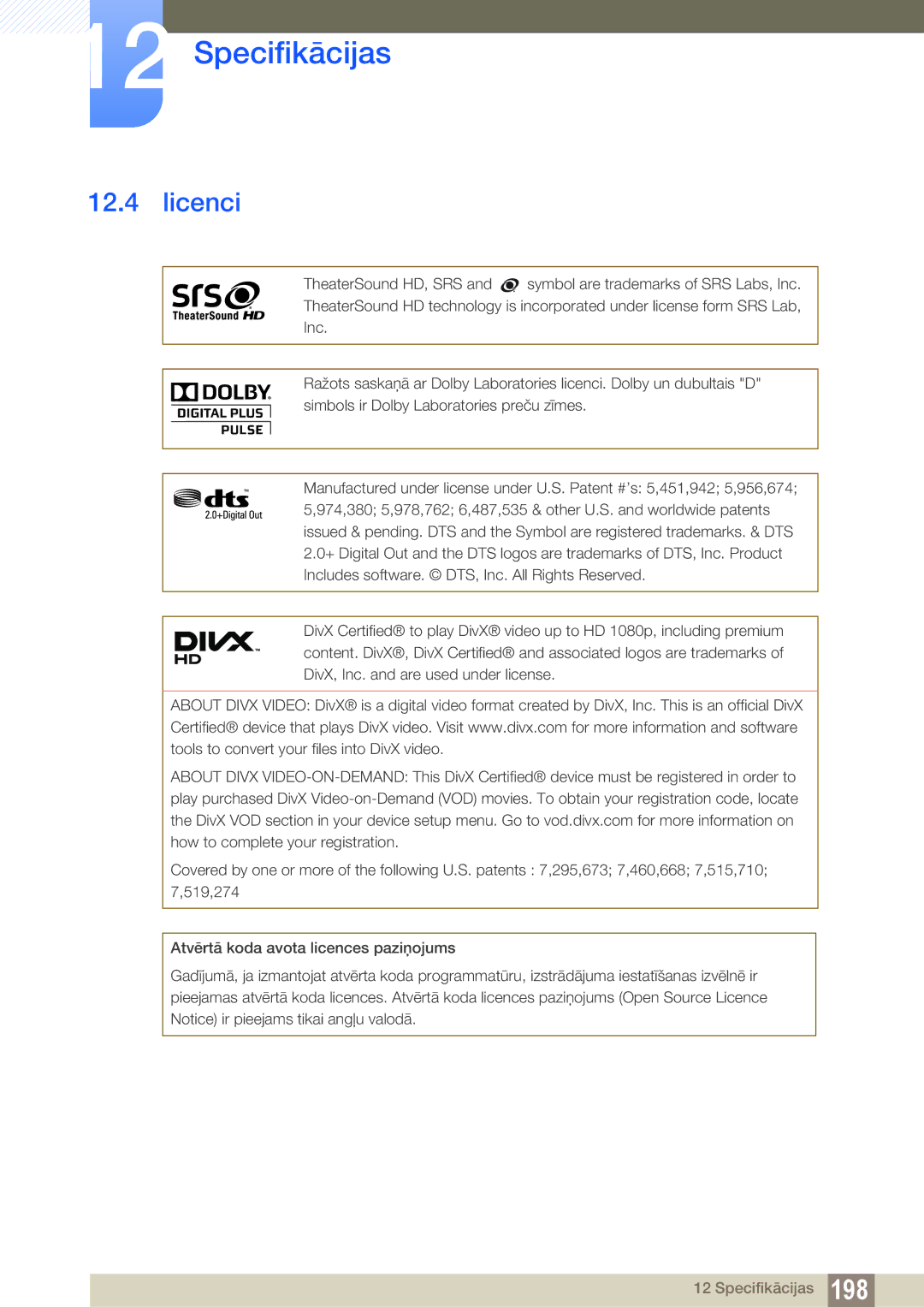 Samsung LH55UEAPLGC/EN, LH55UEPLGC/EN, LH46DEAPLBC/EN manual Licenci 