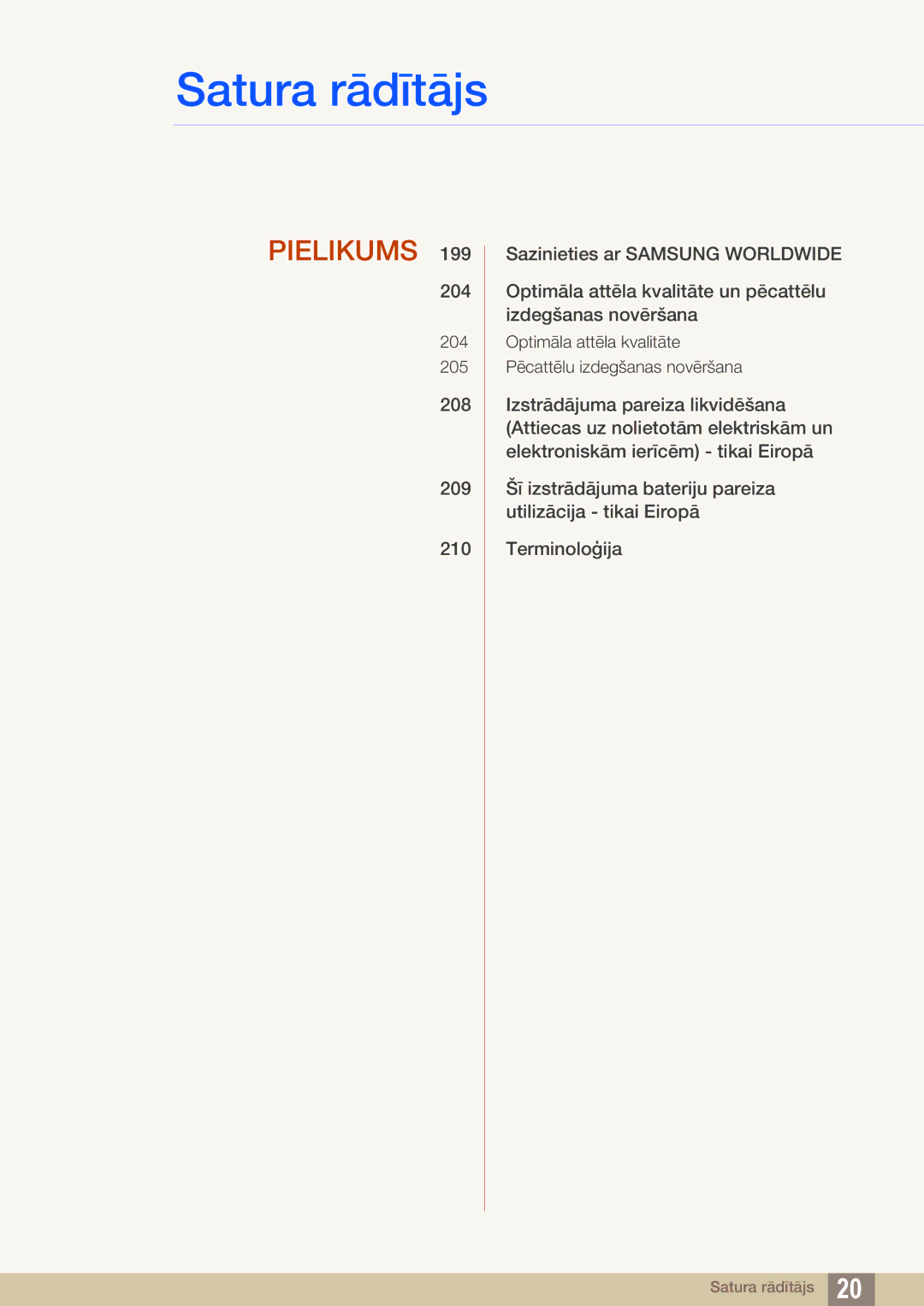 Samsung LH46DEAPLBC/EN, LH55UEAPLGC/EN, LH55UEPLGC/EN manual Pielikums 