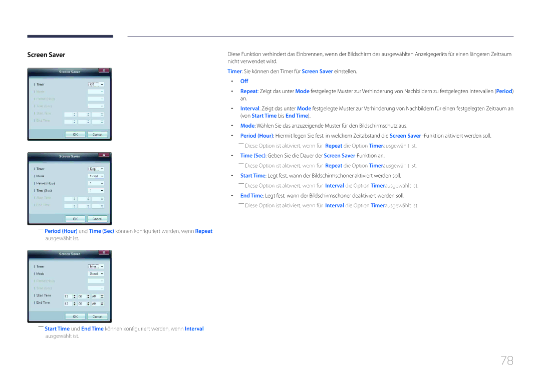 Samsung LH55UECPLGC/EN, LH46UECPLGC/EN manual Screen Saver 