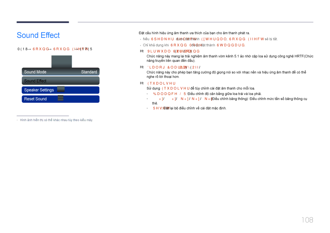 Samsung LH55UECPLGC/XY, LH46UECPLGC/XY manual Sound Effect, 108 