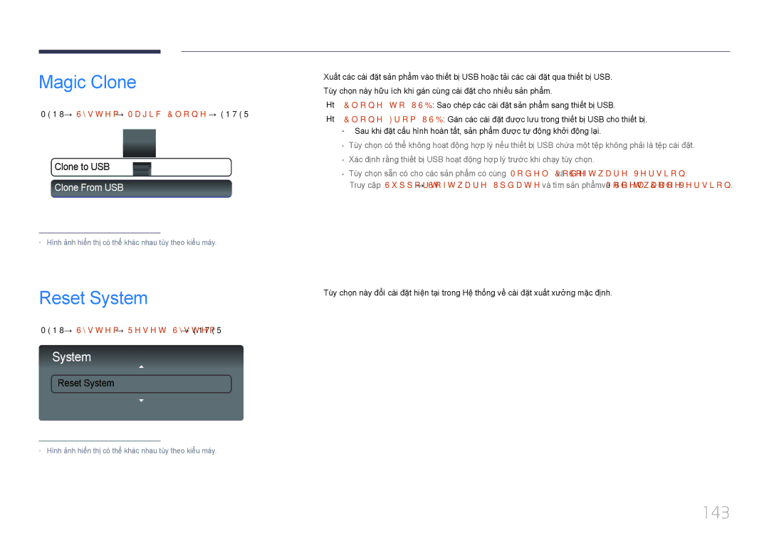 Samsung LH46UECPLGC/XY, LH55UECPLGC/XY manual Magic Clone, Reset System, 143 