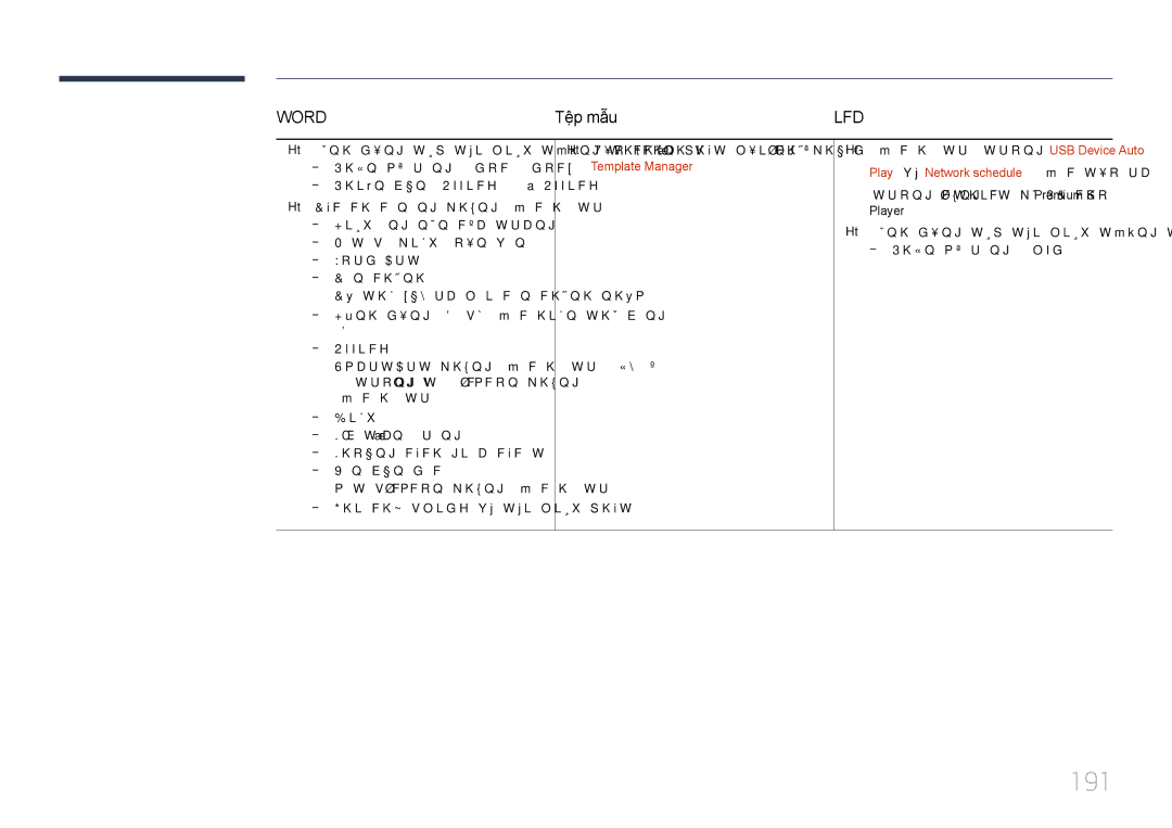 Samsung LH46UECPLGC/XY, LH55UECPLGC/XY manual 191, Têp mẫu, Play và Network schedule Được tạo ra 