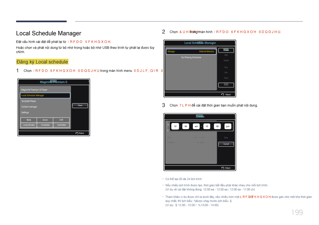 Samsung LH46UECPLGC/XY, LH55UECPLGC/XY manual 199, Local Schedule Manager 