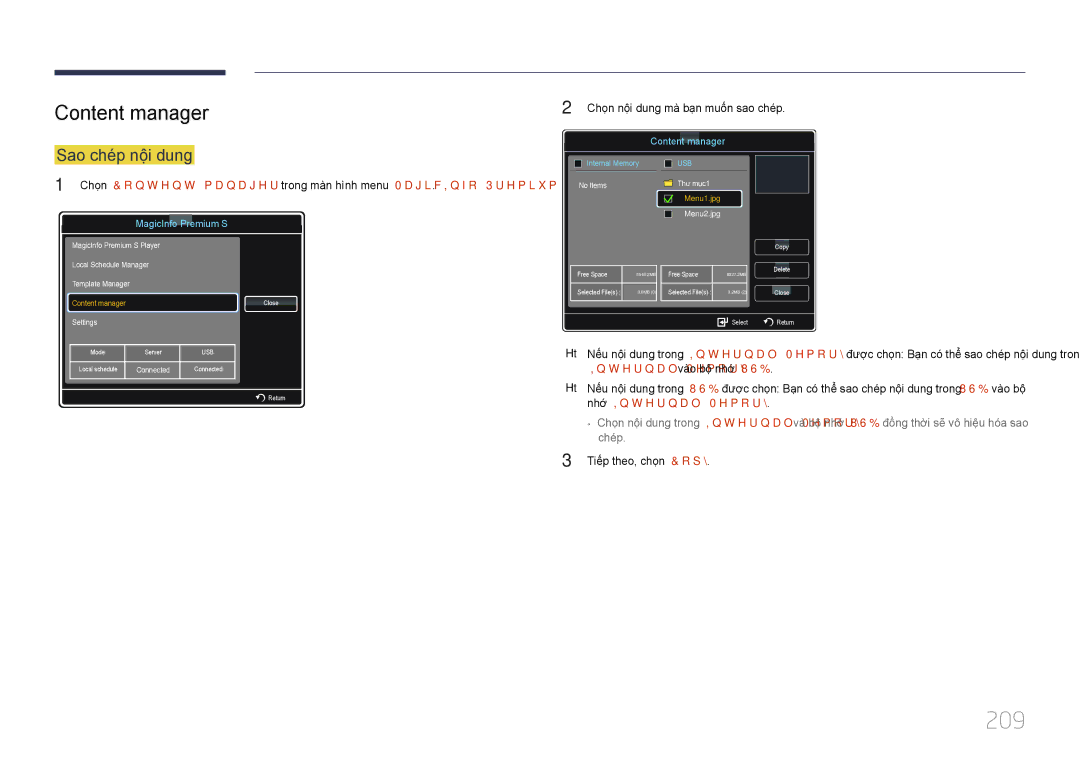 Samsung LH46UECPLGC/XY, LH55UECPLGC/XY manual 209, Content manager 