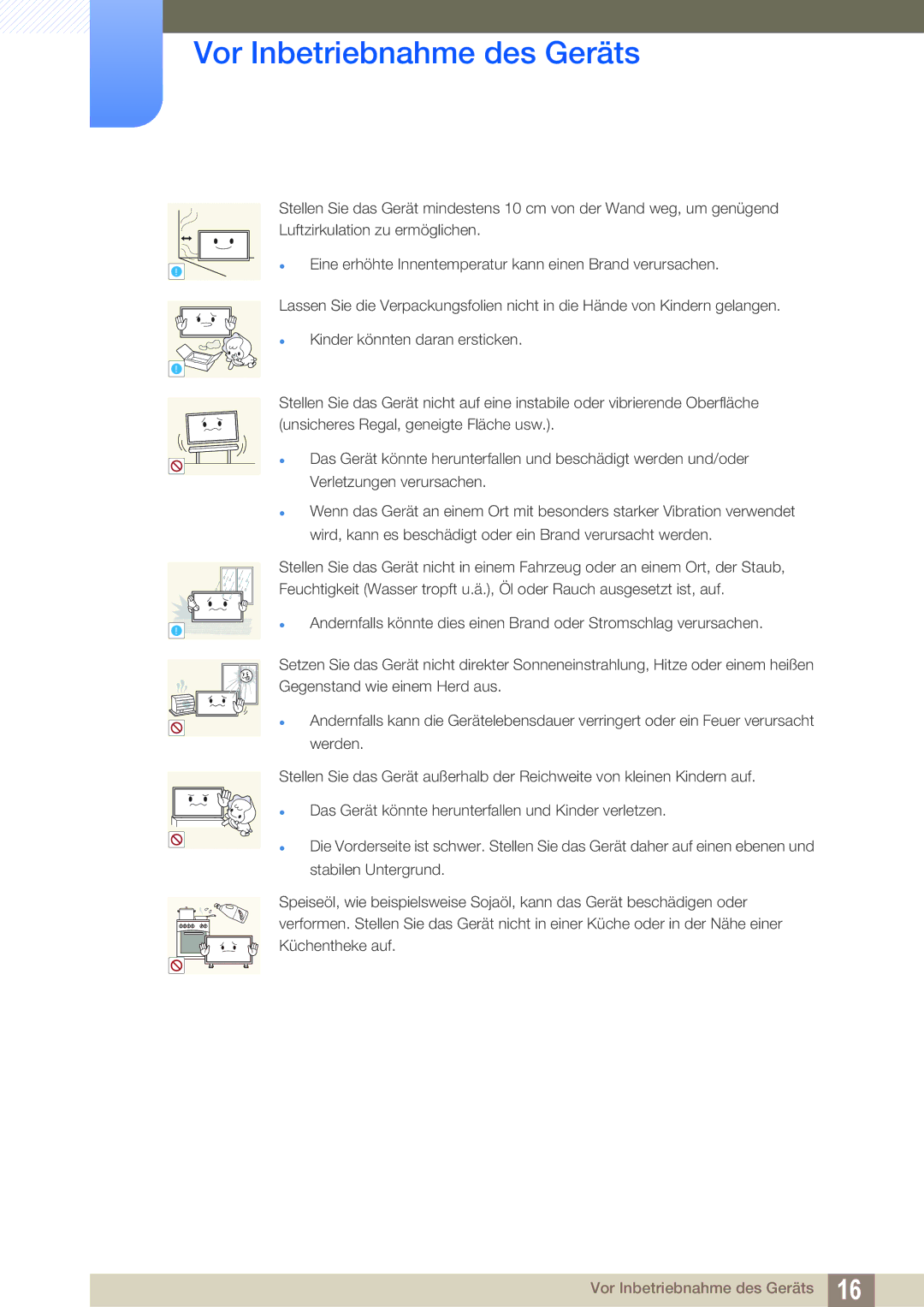 Samsung LH40MEBPLGC/EN, LH55UEPLGC/ZA, LH55UEAPLGC/EN, LH46UEPLGC/EN, LH55MEBPLGC/EN manual Vor Inbetriebnahme des Geräts 