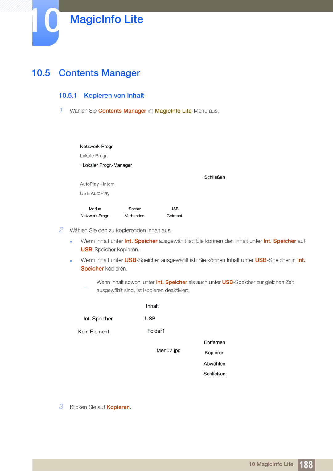 Samsung LH32MEBPLGC/EN, LH55UEPLGC/ZA, LH55UEAPLGC/EN, LH46UEPLGC/EN, LH55MEBPLGC/EN, LH55UEPLGC/EN manual Contents Manager 