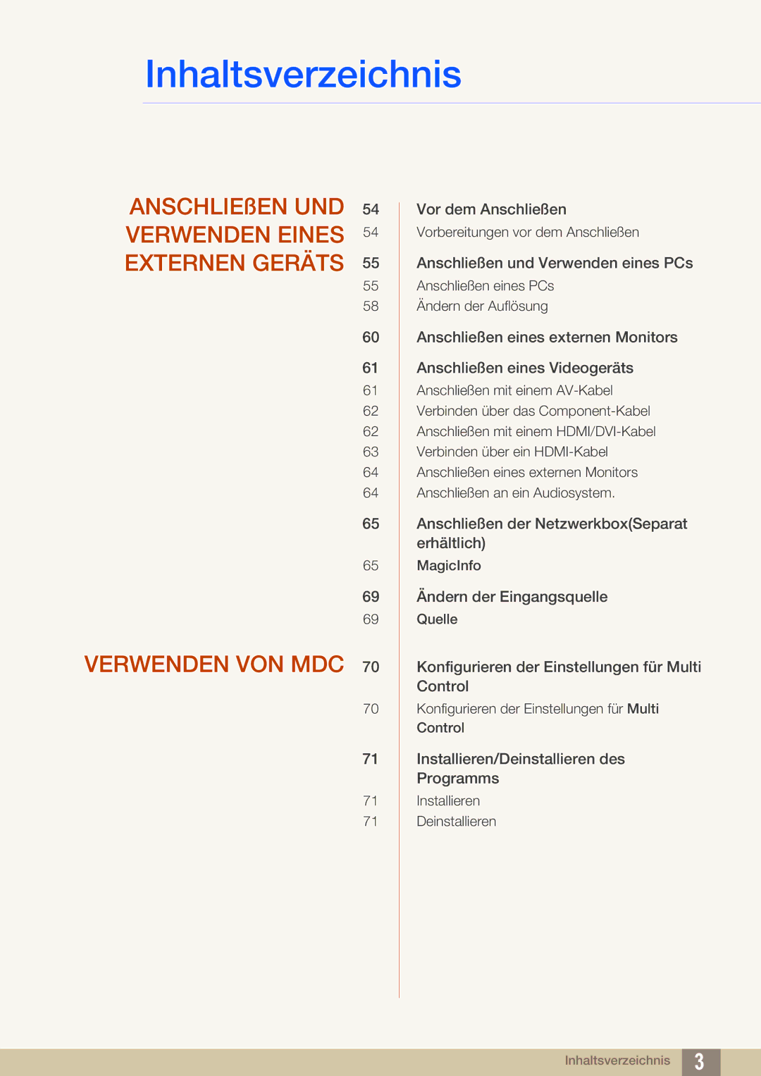 Samsung LH55MEBPLGC/EN, LH55UEPLGC/ZA, LH55UEAPLGC/EN, LH46UEPLGC/EN, LH55UEPLGC/EN, LH46UEAPLGC/EN manual Verwenden VON MDC 