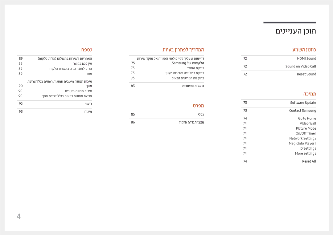 Samsung LH55UHFHLBB/CH manual טרפמ 