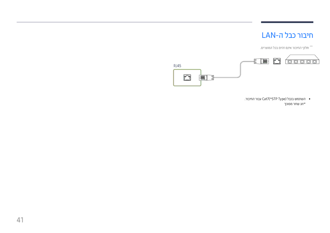 Samsung LH55UHFHLBB/CH manual Lan-ה לבכ רוביח 