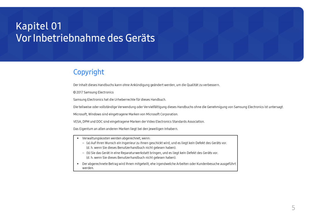 Samsung LH55UHFHLBB/EN manual Vor Inbetriebnahme des Geräts, Copyright 