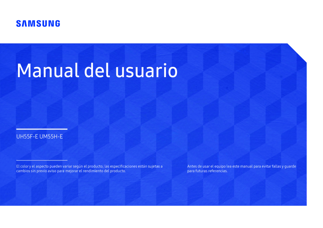 Samsung LH55UHFHLBB/EN manual Manual del usuario 