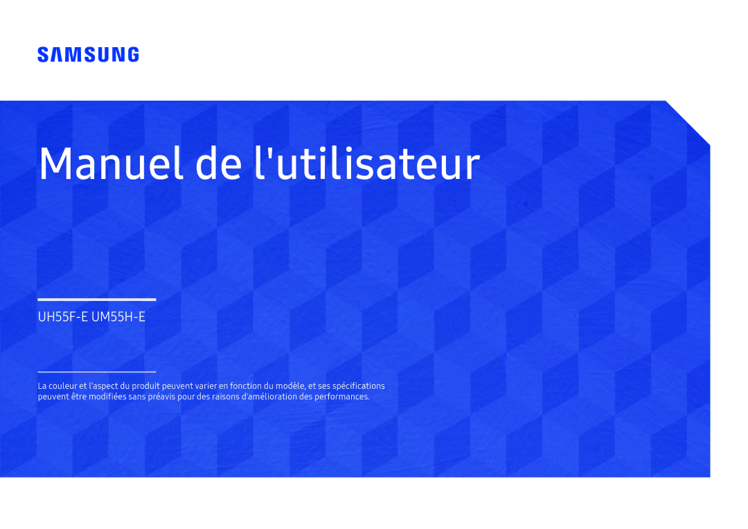 Samsung LH55UHFHLBB/EN, LH55UMHHLBB/EN manual Manuel de lutilisateur 