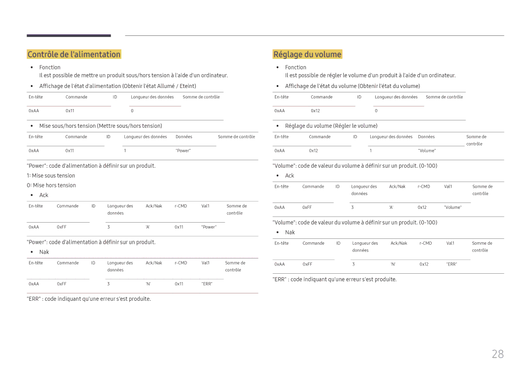 Samsung LH55UMHHLBB/EN, LH55UHFHLBB/EN manual Contrôle de lalimentation, Réglage du volume 