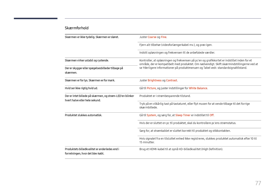 Samsung LH55UHFHLBB/EN, LH55UMHHLBB/EN manual Juster Brightness og Contrast 